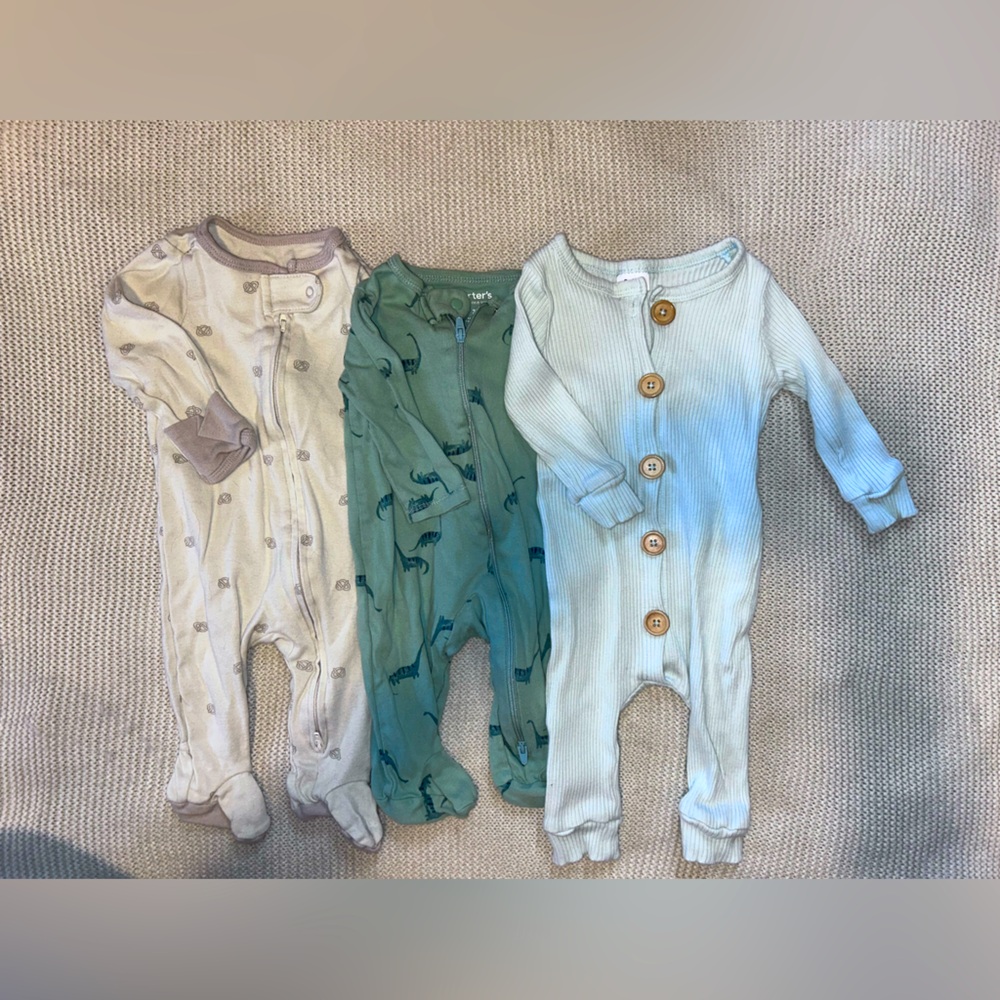 3 body suits - cotton- 0-3 m- unisex